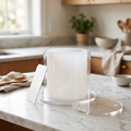 Round Cake Form kit with clear acrylic form and food-grade silicone liner on a marble counter