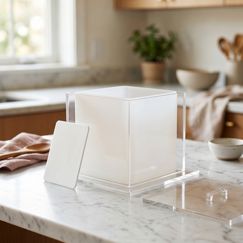 Square Cake Form kit with clear acrylic walls and silicone liner
