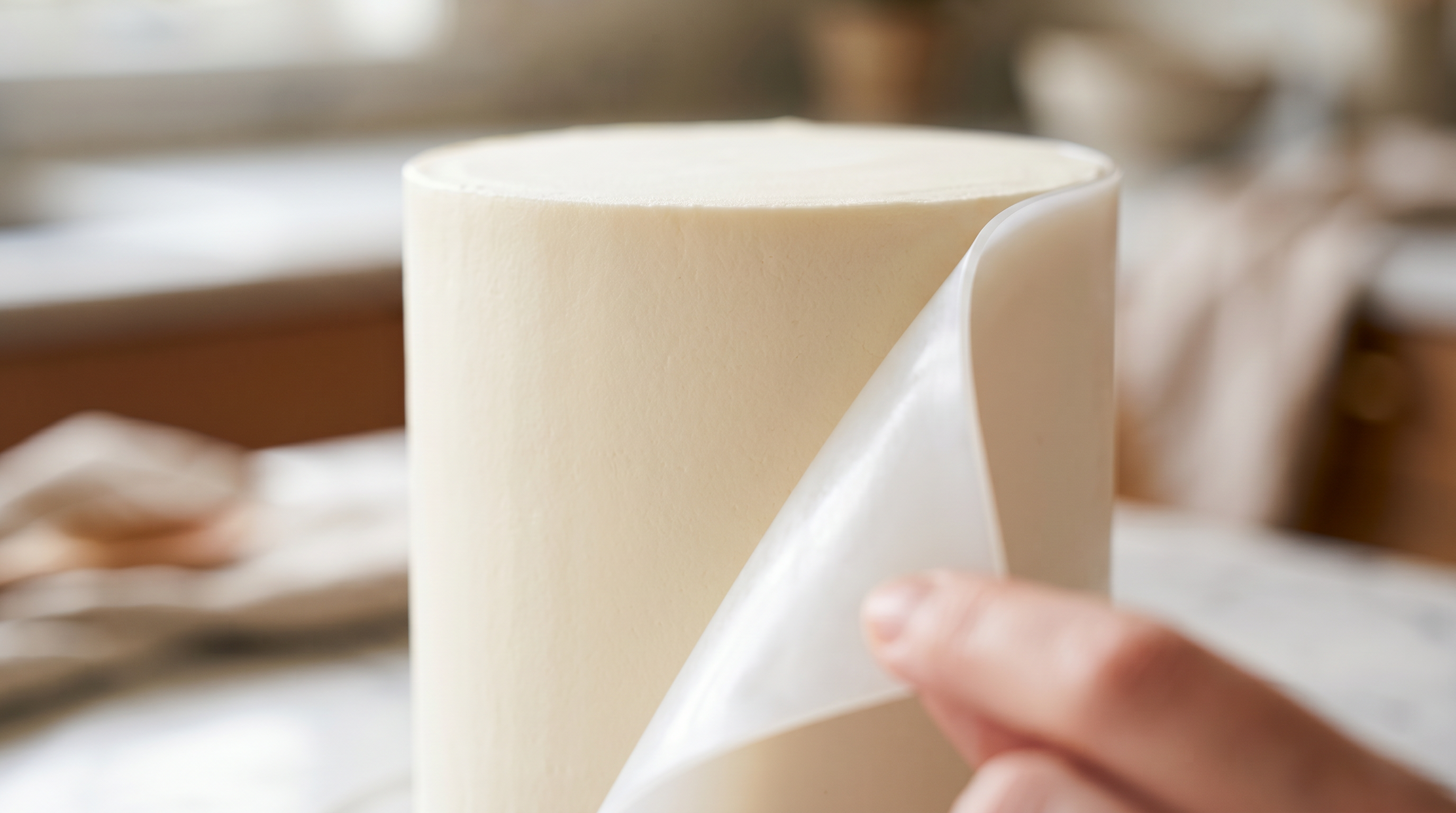 Close-up of the sharp edge and smooth side