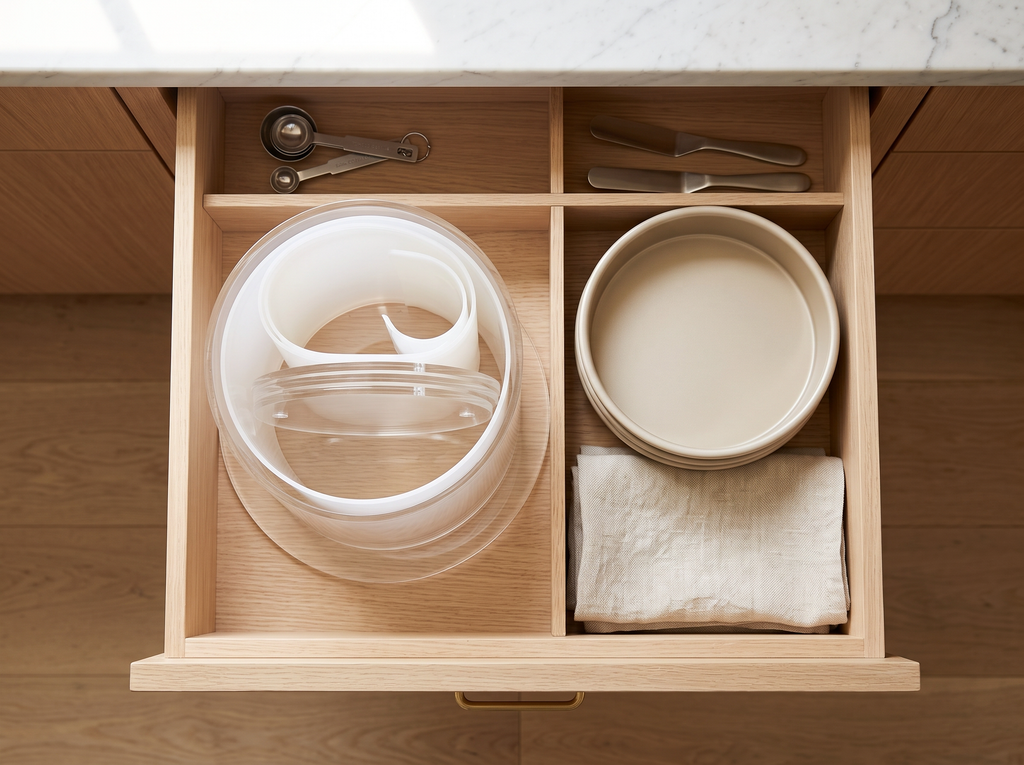 Kit stored compactly in a kitchen drawer